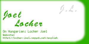 joel locher business card